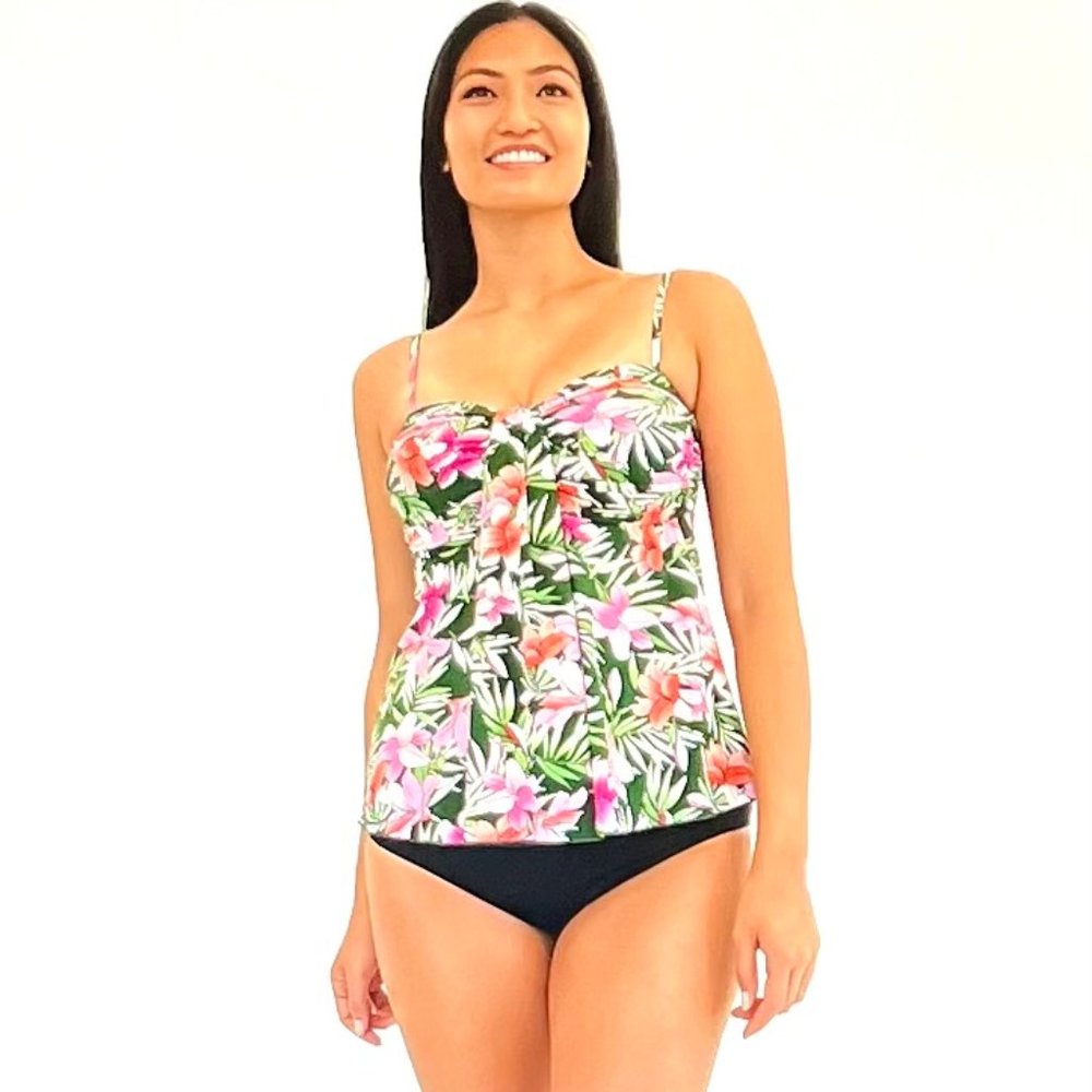 Tankini Set with Top (14) & Cupshe High Waist Bottoms (XL) New With Tags